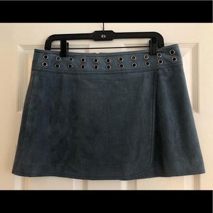 Teal Faux Suede Skirt